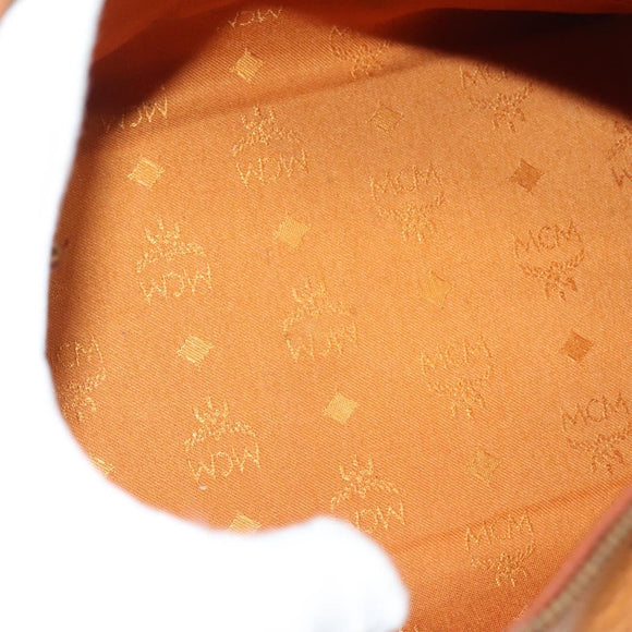 MCM Logogram Vicetos Hand Bag PVC Leather Brown Gold Auth 131058