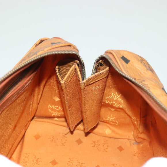 MCM Logogram Vicetos Hand Bag PVC Leather Brown Gold Auth 131058