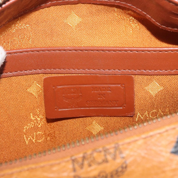 MCM Logogram Vicetos Hand Bag PVC Leather Brown Gold Auth 131058