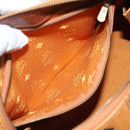 MCM Logogram Vicetos Hand Bag PVC Leather Brown Gold Auth 131058-21