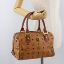 MCM Logogram Vicetos Hand Bag PVC Leather Brown Gold Auth 131058-26