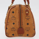 MCM Logogram Vicetos Hand Bag PVC Leather Brown Gold Auth 131058-3