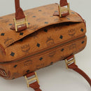MCM Logogram Vicetos Hand Bag PVC Leather Brown Gold Auth 131058-6