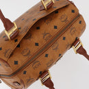 MCM Logogram Vicetos Hand Bag PVC Leather Brown Gold Auth 131058-6
