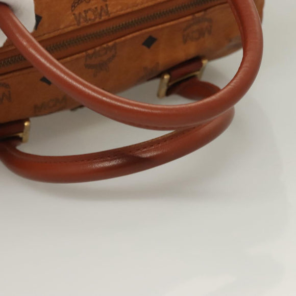 MCM Logogram Vicetos Hand Bag PVC Leather Brown Gold Auth 131058