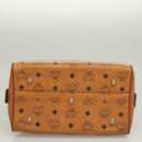 MCM Logogram Vicetos Hand Bag PVC Leather Brown Gold Auth 131058-9