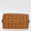 MCM Logogram Vicetos Hand Bag PVC Leather Brown Gold Auth 131058-5