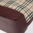 BURBERRY Nova Check Tote Bag Canvas Leather Beige Gold Auth 131072-9