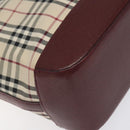 BURBERRY Nova Check Tote Bag Canvas Leather Beige Gold Auth 131072-14