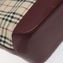 BURBERRY Nova Check Tote Bag Canvas Leather Beige Gold Auth 131072-16