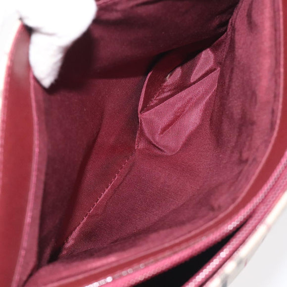 BURBERRY Nova Check Tote Bag Canvas Leather Beige Gold Auth 131072