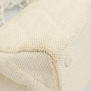 CHANEL Matelasse Chain Shoulder Bag Straw White CC Auth 131080-10