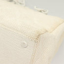 CHANEL Matelasse Chain Shoulder Bag Straw White CC Auth 131080-13