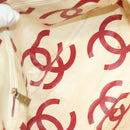 CHANEL Matelasse Chain Shoulder Bag Straw White CC Auth 131080-16