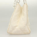 CHANEL Matelasse Chain Shoulder Bag Straw White CC Auth 131080-4