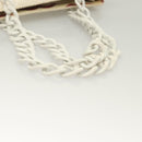CHANEL Matelasse Chain Shoulder Bag Straw White CC Auth 131080-7