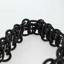 CHANEL Chain Shoulder Bag Tweed Black Silver CC Auth 131083M-15