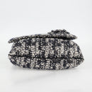 CHANEL Chain Shoulder Bag Tweed Black Silver CC Auth 131083SM-5