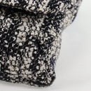 CHANEL Chain Shoulder Bag Tweed Black Silver CC Auth 131083M-17