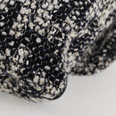 CHANEL Chain Shoulder Bag Tweed Black Silver CC Auth 131083SM-19