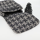 CHANEL Chain Shoulder Bag Tweed Black Silver CC Auth 131083M-21