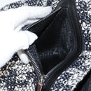 CHANEL Chain Shoulder Bag Tweed Black Silver CC Auth 131083SM-23
