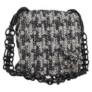 CHANEL Chain Shoulder Bag Tweed Black Silver CC Auth 131083SM-1