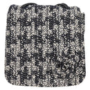 CHANEL Chain Shoulder Bag Tweed Black Silver CC Auth 131083M-13