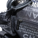 CHANEL Chain Shoulder Bag Tweed Black Silver CC Auth 131083SM-27