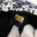 CHANEL Chain Shoulder Bag Tweed Black Silver CC Auth 131083M-10