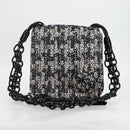 CHANEL Chain Shoulder Bag Tweed Black Silver CC Auth 131083M-12