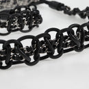 CHANEL Chain Shoulder Bag Tweed Black Silver CC Auth 131083M-8