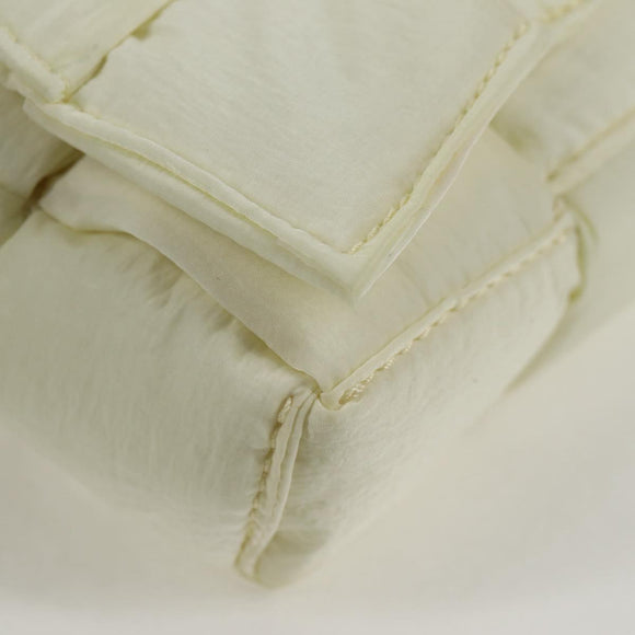 BOTTEGA VENETA INTRECCIATO Cassette Shoulder Bag Nylon White Auth 131085M