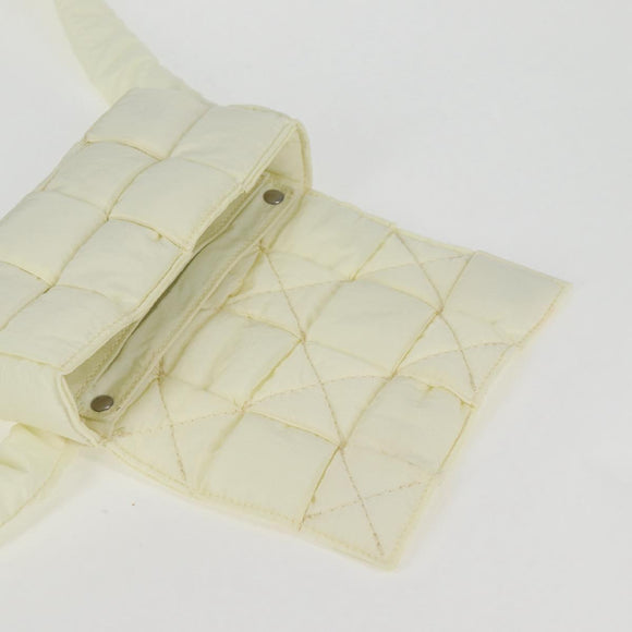 BOTTEGA VENETA INTRECCIATO Cassette Shoulder Bag Nylon White Auth 131085M