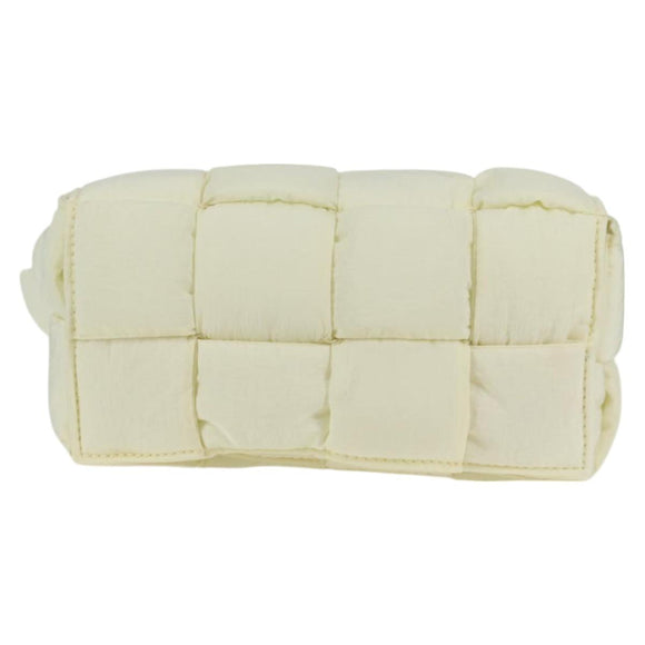 BOTTEGA VENETA INTRECCIATO Cassette Shoulder Bag Nylon White Auth 131085M