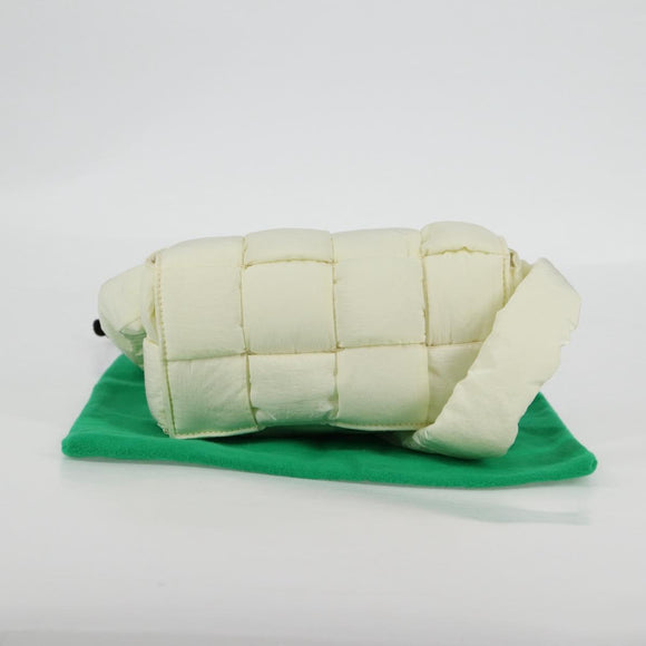 BOTTEGA VENETA INTRECCIATO Cassette Shoulder Bag Nylon White Auth 131085M