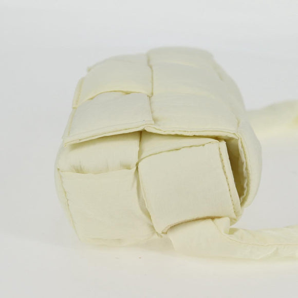 BOTTEGA VENETA INTRECCIATO Cassette Shoulder Bag Nylon White Auth 131085M