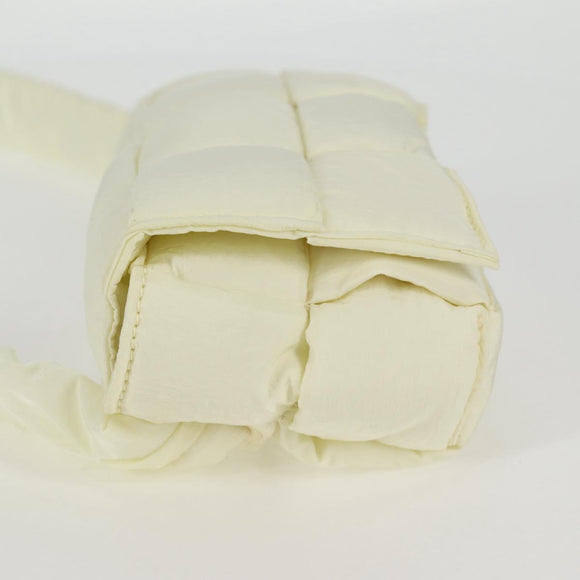 BOTTEGA VENETA INTRECCIATO Cassette Shoulder Bag Nylon White Auth 131085M