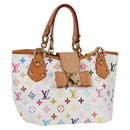 LOUIS VUITTON Monogram Multicolor Annie MM Tote Bag White M40307 LV Auth 131091V-1