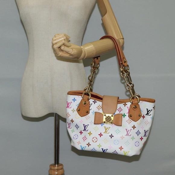 LOUIS VUITTON Monogram Multicolor Annie MM Tote Bag White M40307 LV Auth 131091V