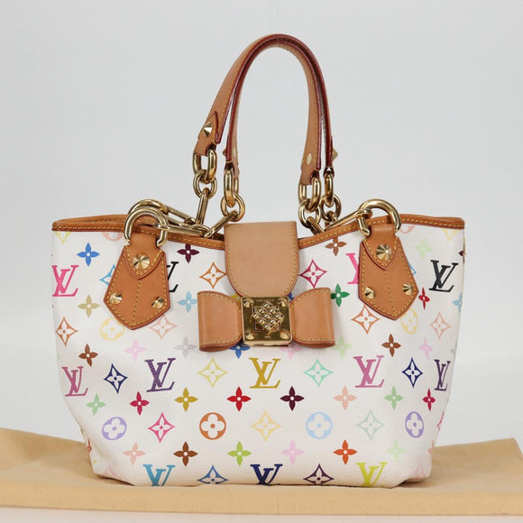 LOUIS VUITTON Monogram Multicolor Annie MM Tote Bag White M40307 LV Auth 131091V