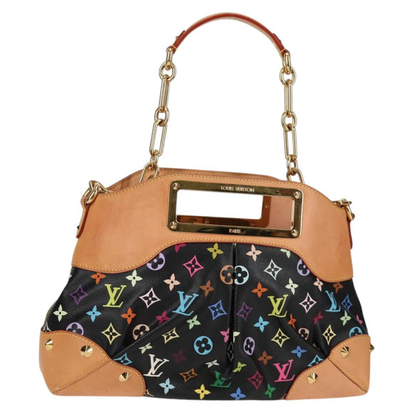 LOUIS VUITTON Monogram Multicolore Judy MM Tasche 2-Wege Schwarz M40256 Auth 131092V
