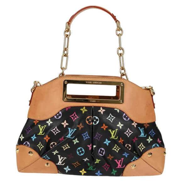 LOUIS VUITTON Monogram Multicolore Judy MM Tasche 2-Wege Schwarz M40256 Auth 131092V