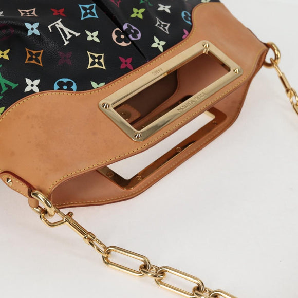LOUIS VUITTON Monogram Multicolore Judy MM Tasche 2-Wege Schwarz M40256 Auth 131092V