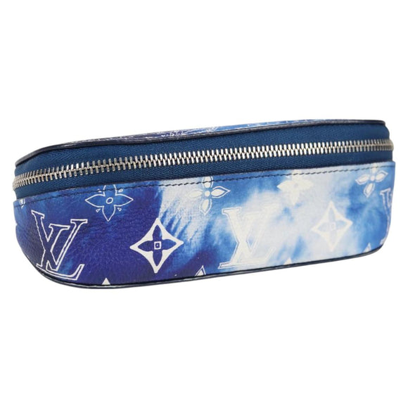 LOUIS VUITTON Bandana Etui Lunet GM Glasses Case Blue GI0764 Auth 131099M