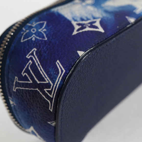 LOUIS VUITTON Bandana Etui Lunet GM Glasses Case Blue GI0764 Auth 131099SAM