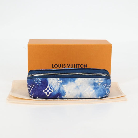 LOUIS VUITTON Bandana Etui Lunet GM Glasses Case Blue GI0764 Auth 131099M