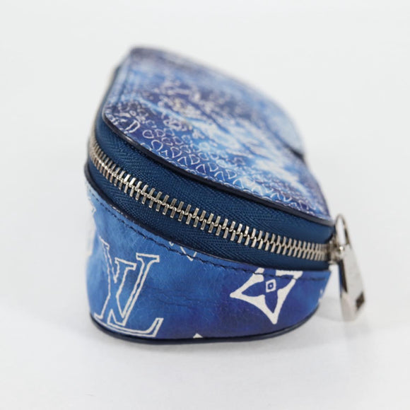 LOUIS VUITTON Bandana Etui Lunet GM Glasses Case Blue GI0764 Auth 131099M
