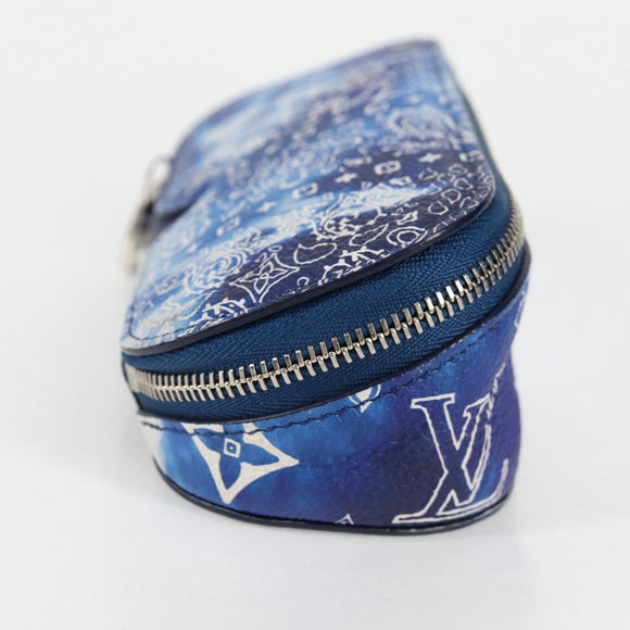 LOUIS VUITTON Bandana Etui Lunet GM Glasses Case Blue GI0764 Auth 131099M