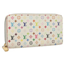 LOUIS VUITTON Monogram Multicolor Zippy Wallet White M60241 LV Auth 131100-1